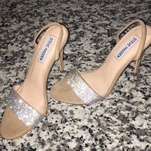 STEVE MADDEN sparkly nude heels